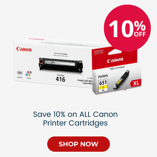 Save 10% on all Canon printer cartridges